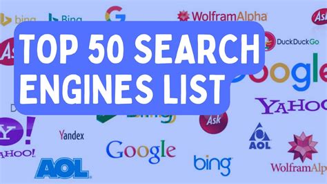 Bing 10. . 150 search engines list
